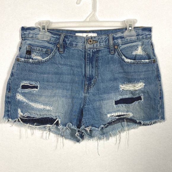KanCan Blue Distressed Jean Shorts size 27 - Picture 9 of 12